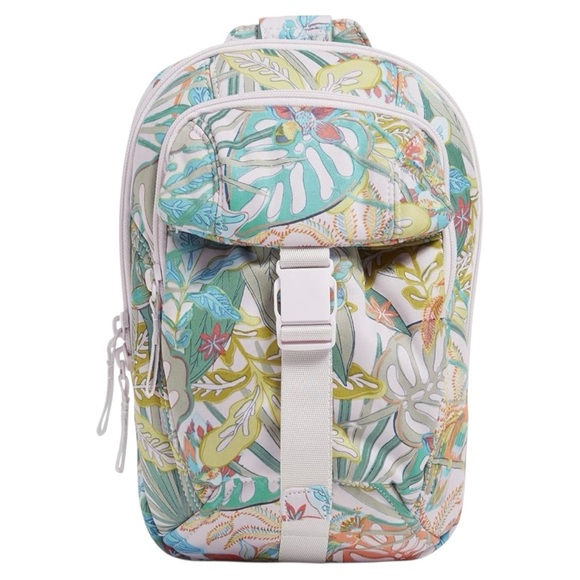 Vera Bradley Handbags - Vera Bradley Women's Cotton Utility Sling Backpack, Rain Forest Canopy